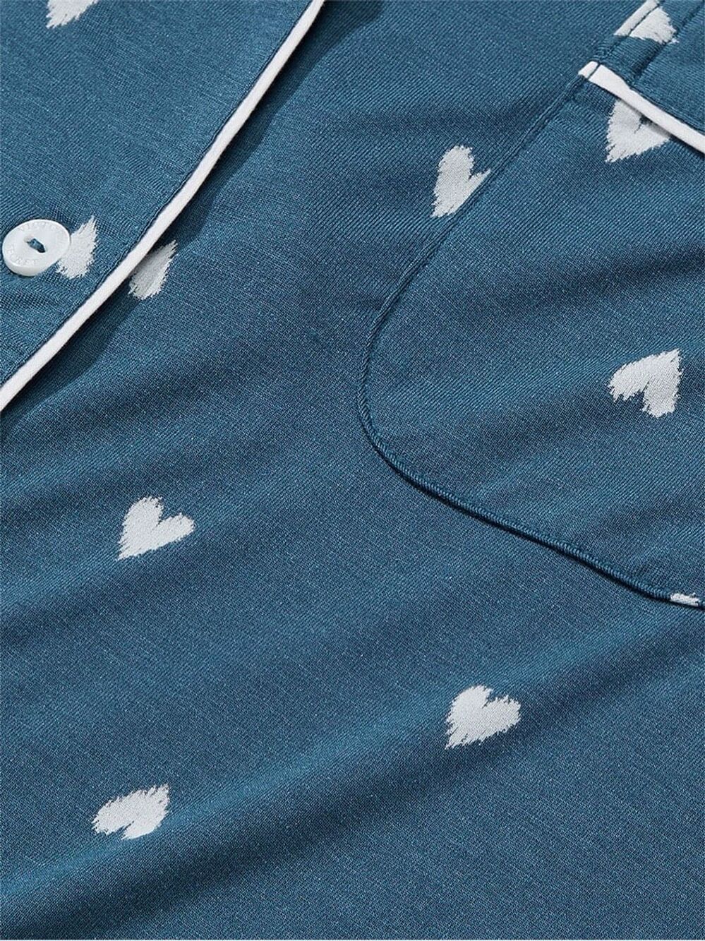 Victoria’s Secret Blue Heart Long Pajama Set Medium Short - Picture 5 of 8